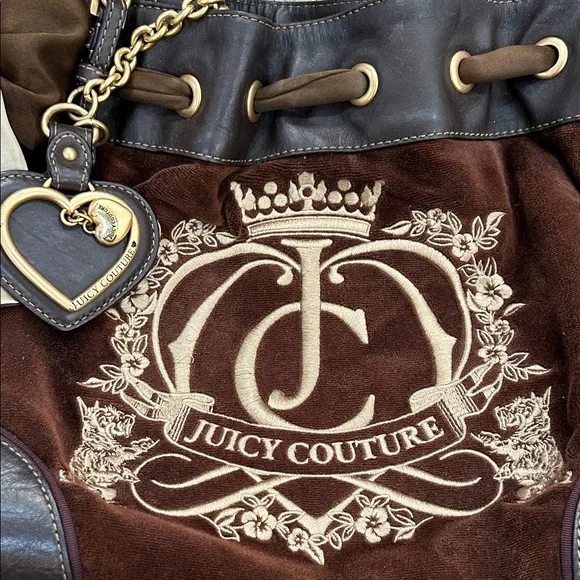 Juicy Couture Brown and Black Suede Tote - Picture 2 of 10